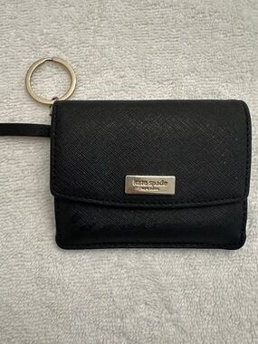 kate spade Black Card & Key Holder with Gold Hardware